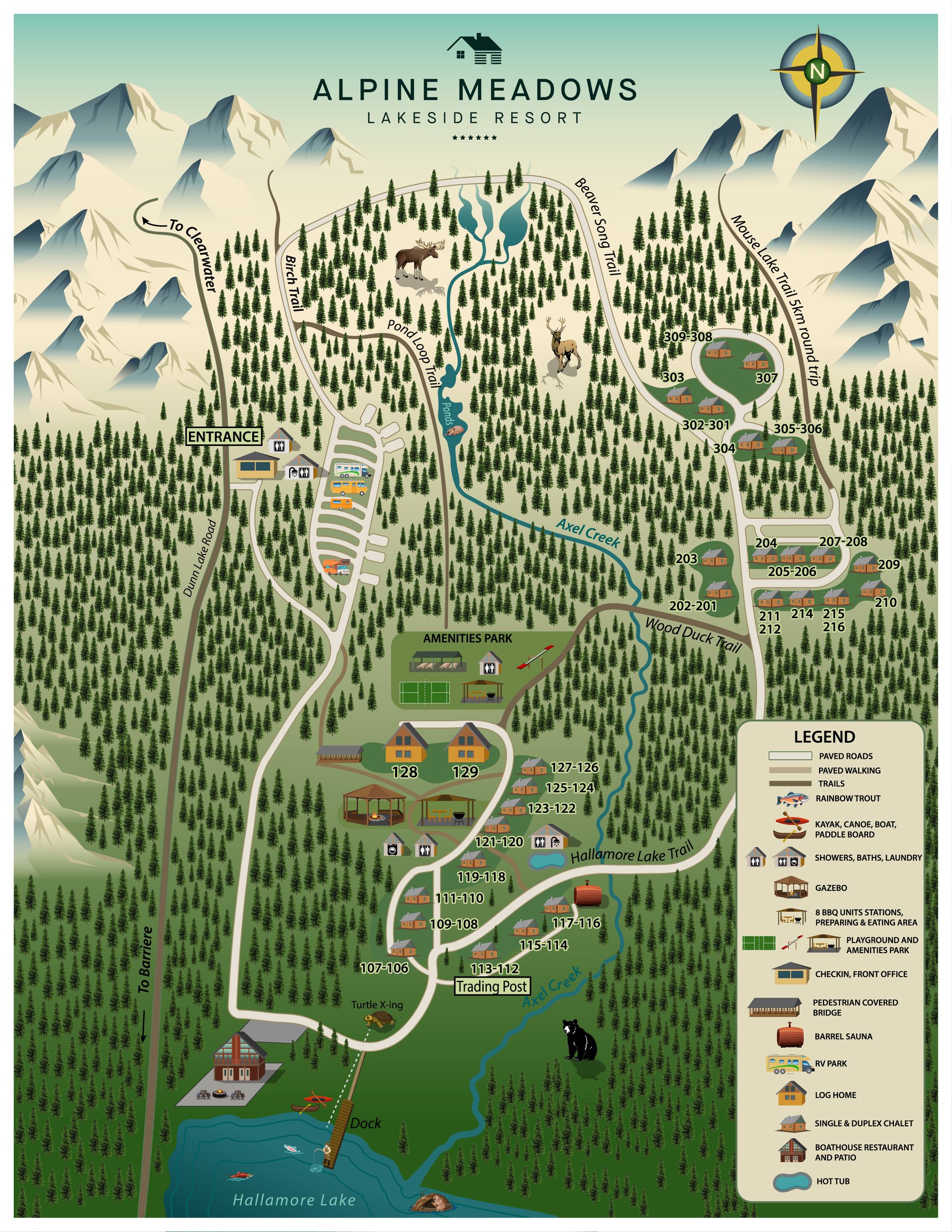 Alpine Meadows Lakeside Resort site map