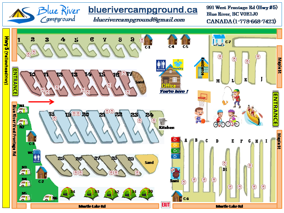 Blue River Campground site map