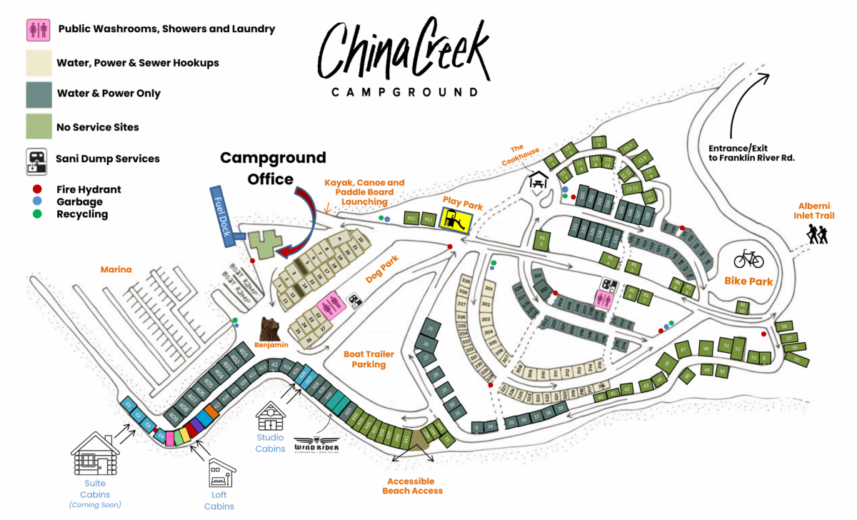 China Creek Campground site map