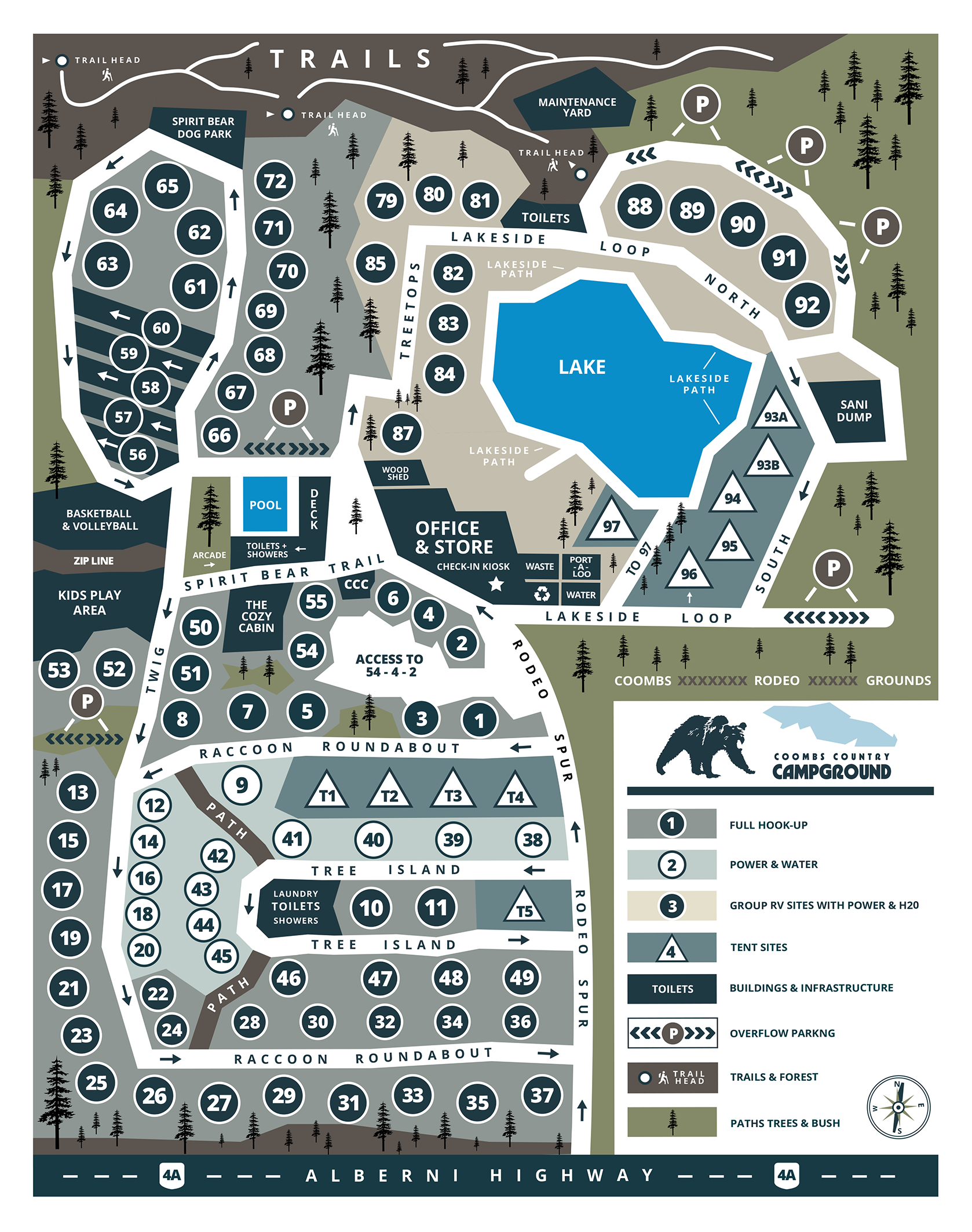 Coombs Country Campground site map
