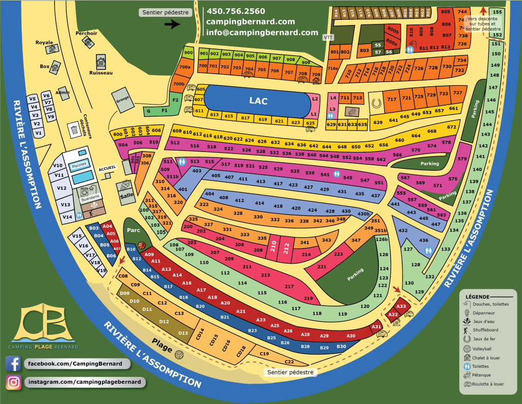 Camping Plage Bernard site map