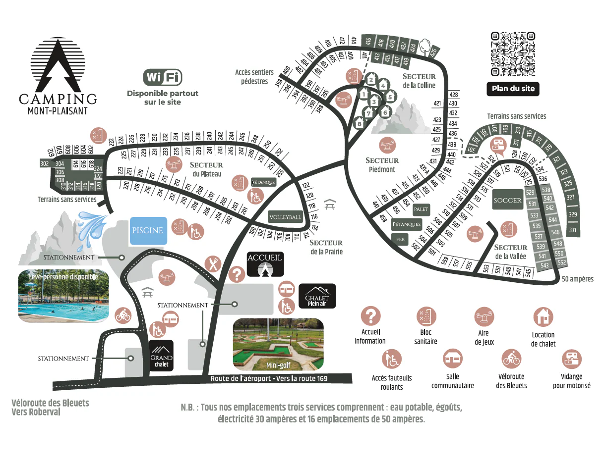 Camping Mont-Plaisant site map