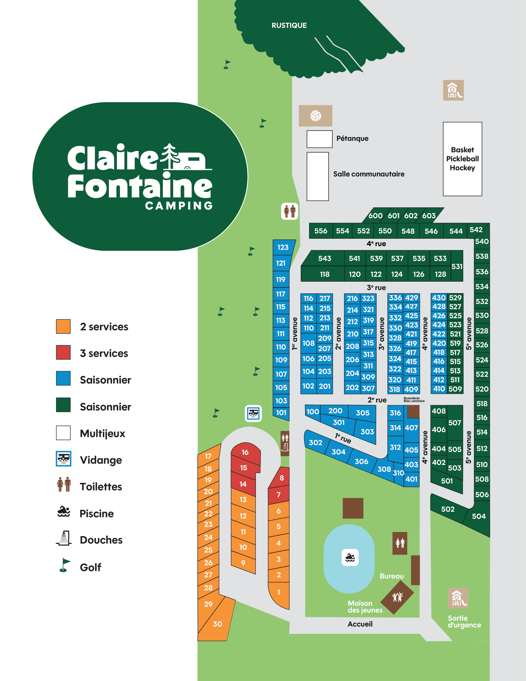 Claire Fontaine Camping site map