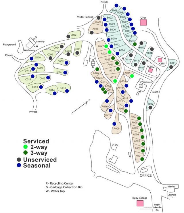 E & F Webber Lakeside Park site map