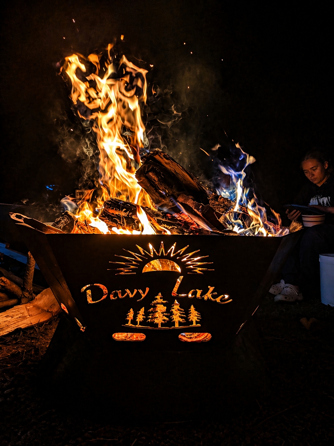 Davy Lake Campground — campfire