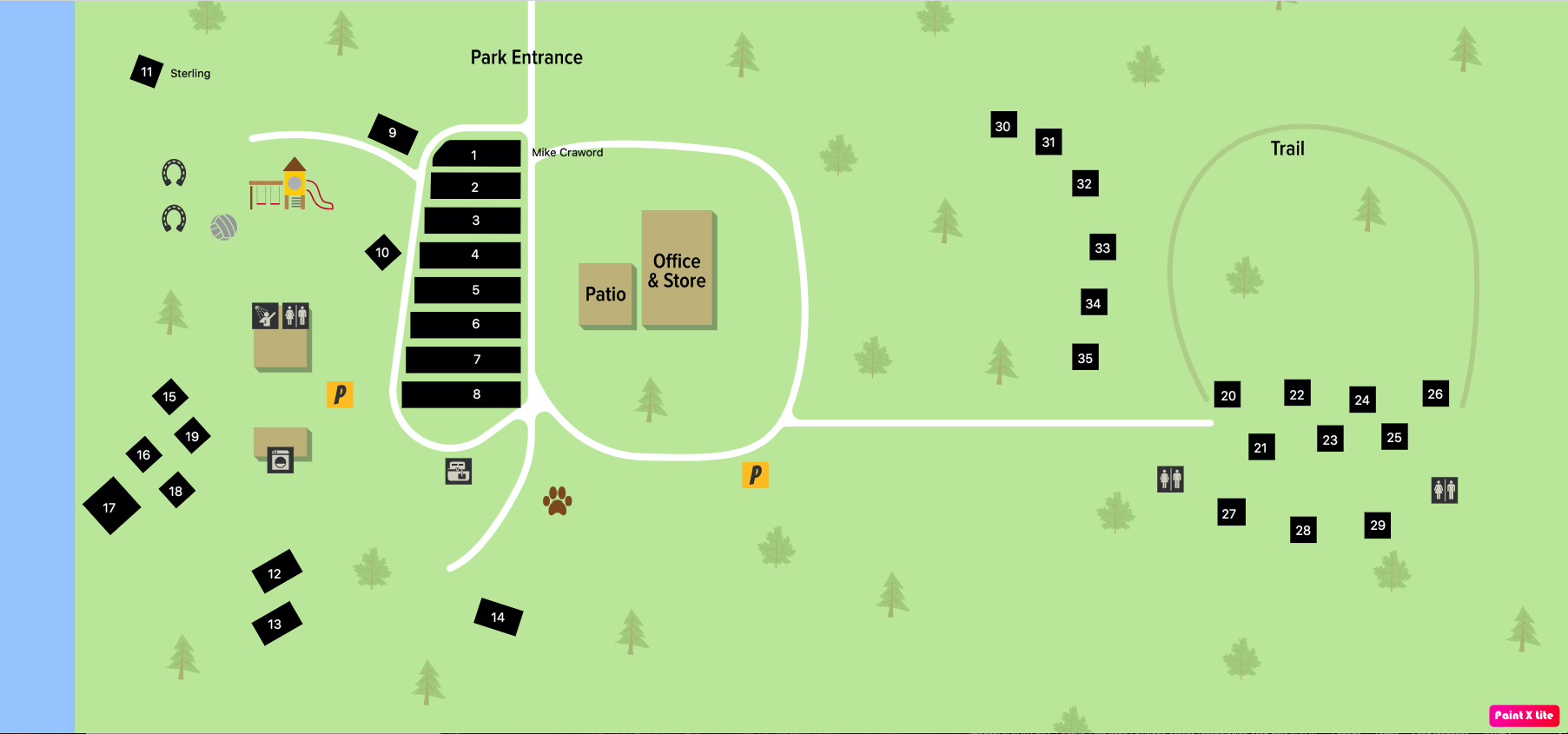 Little Mississippi Resort & Campground site map