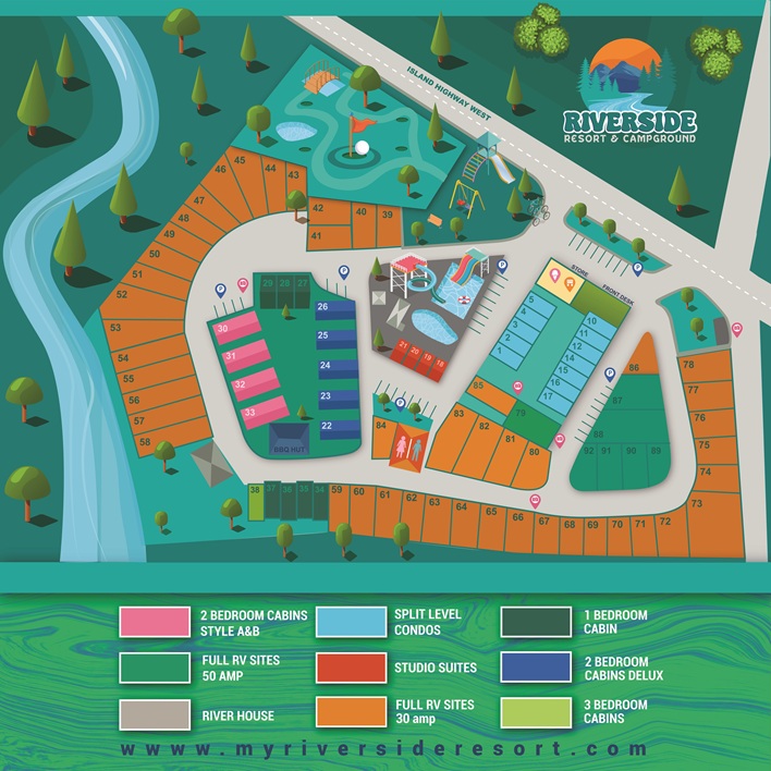 Riverside Resort & Campground site map