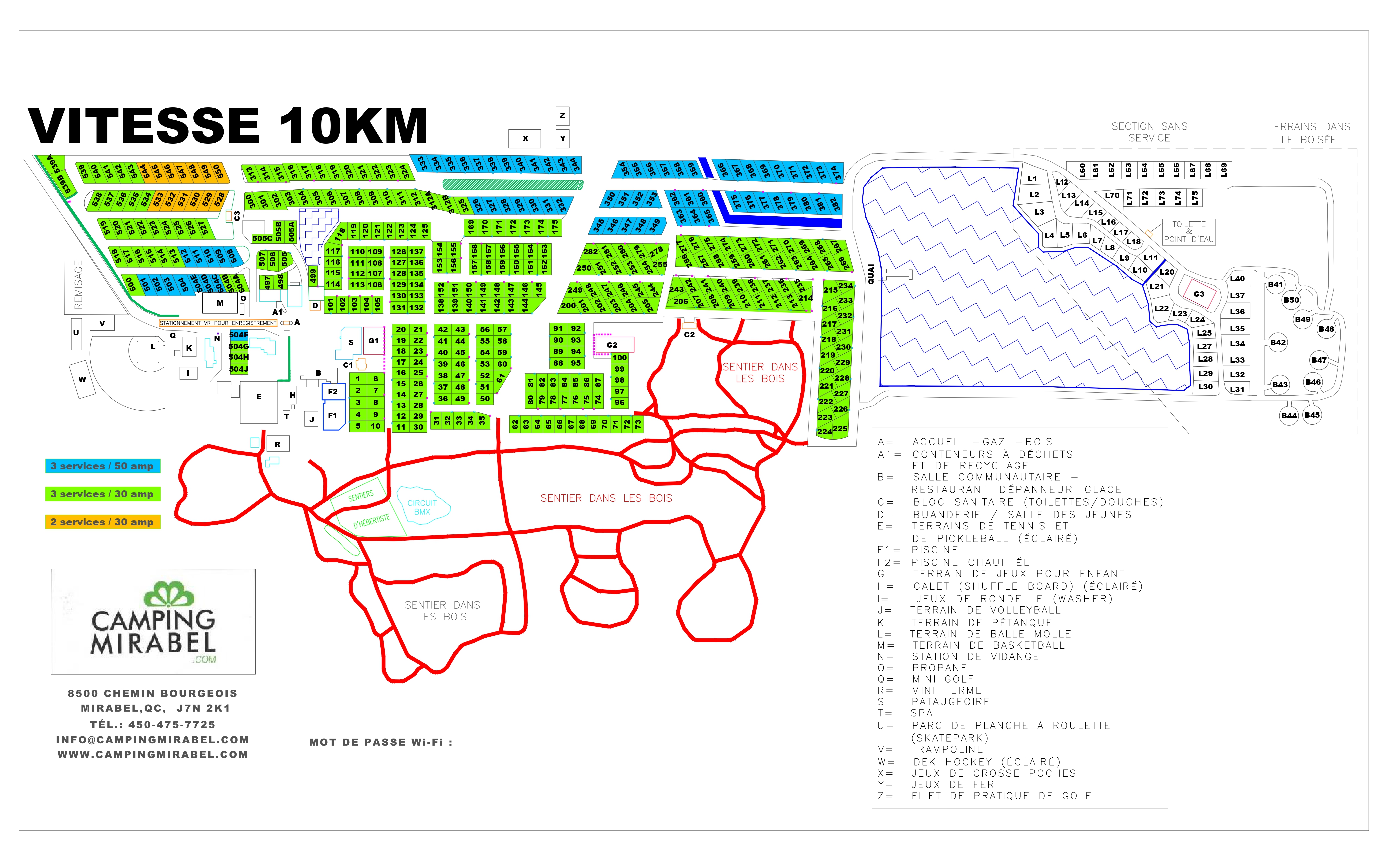 Camping Mirabel site map