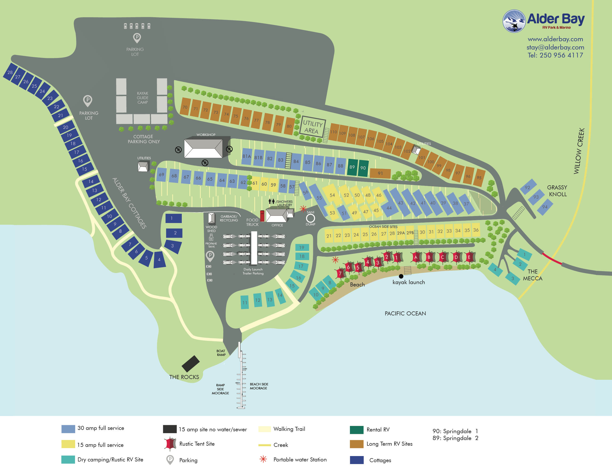 Alder Bay RV Park & Marina site map