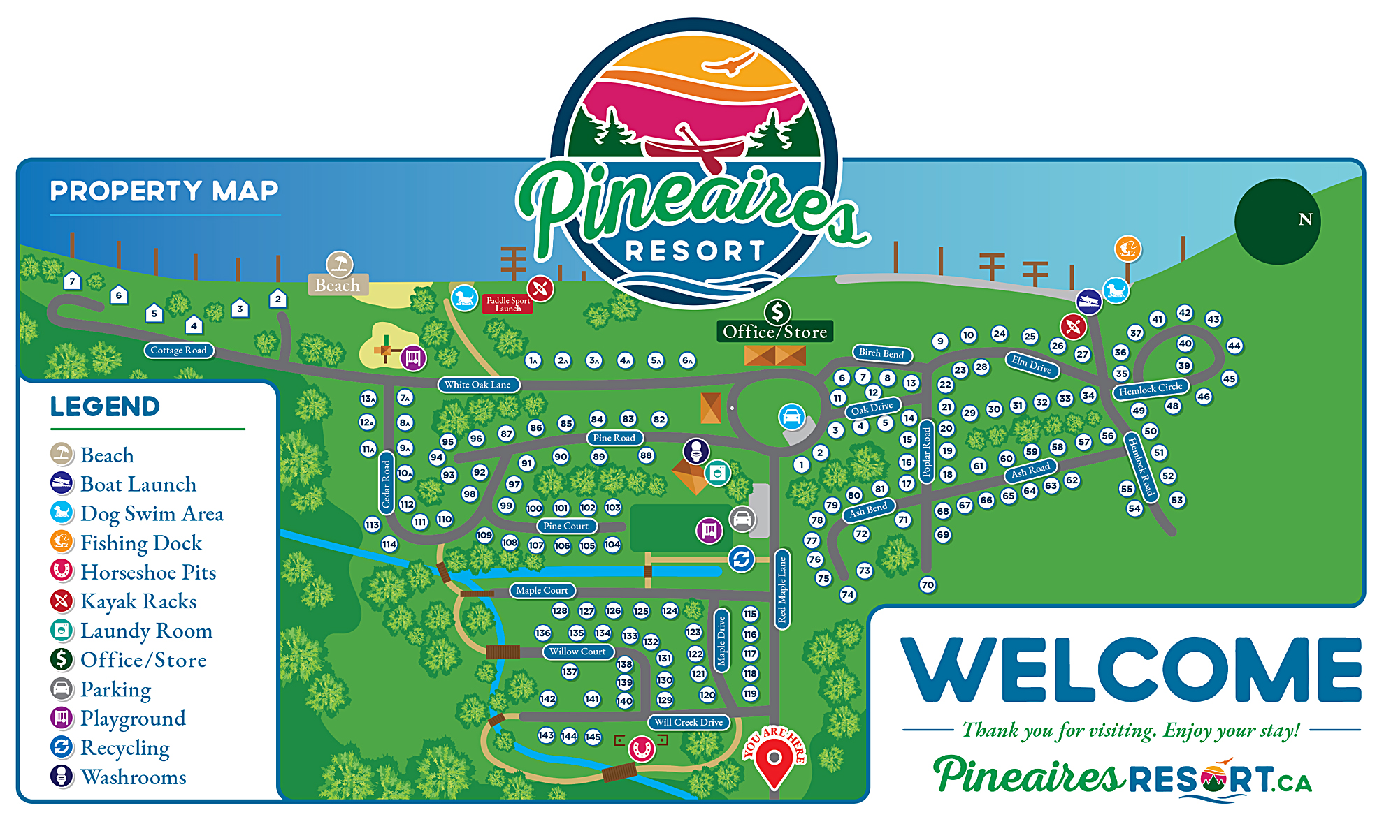 Pineaires Resort site map