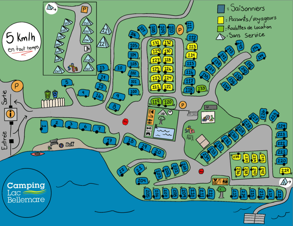 Camping Lac Bellemare site map