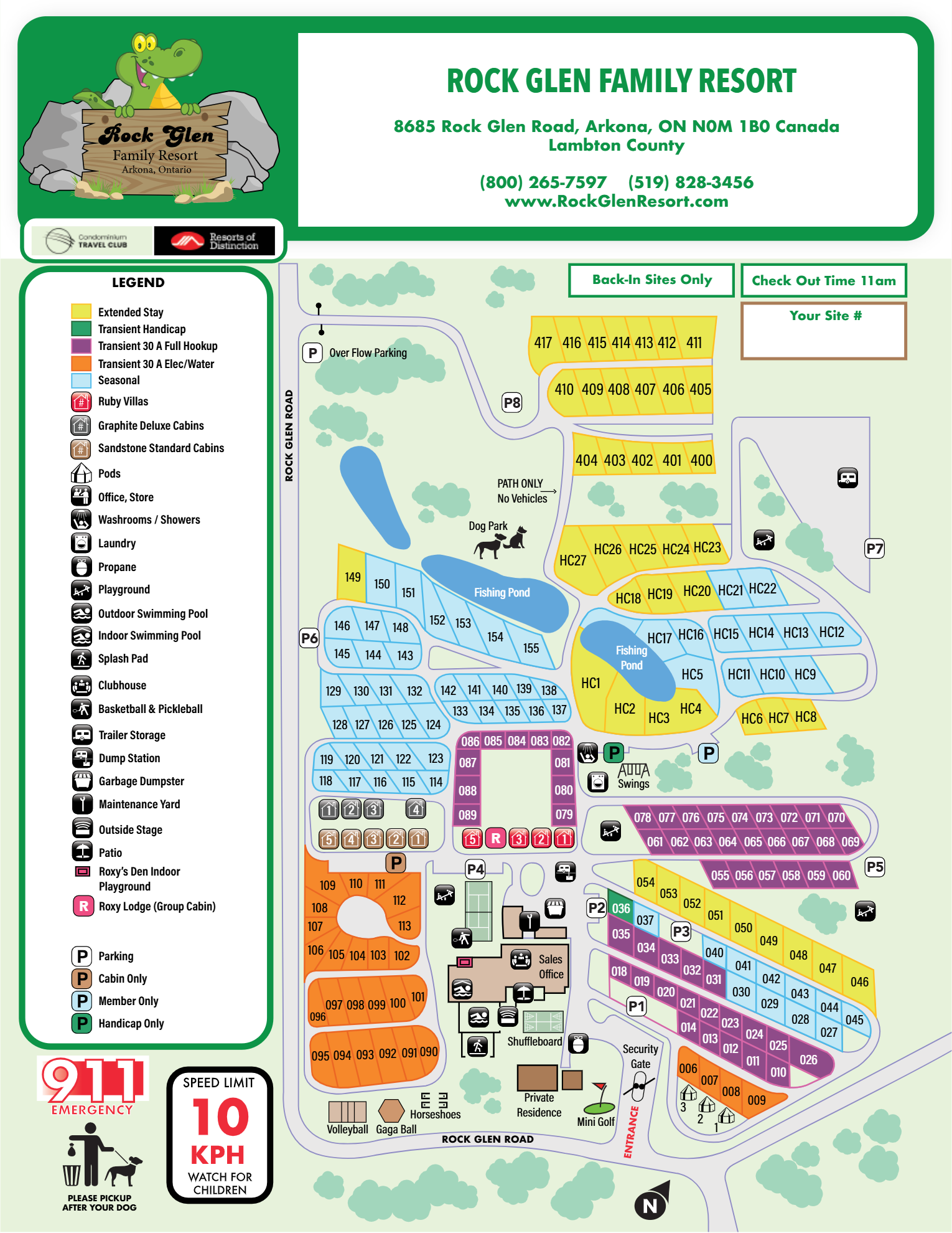 Rock Glen Family Resort site map