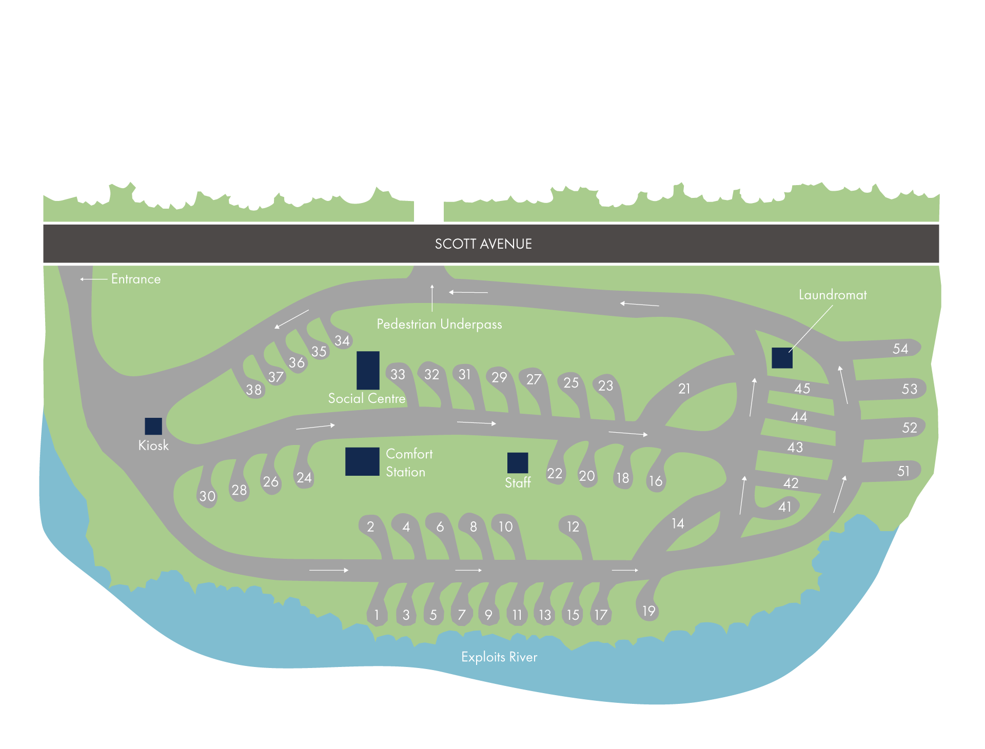 Sanger Memorial RV Park site map