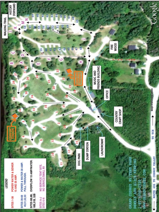 Grand Codroy RV-Tent Camping Park site map