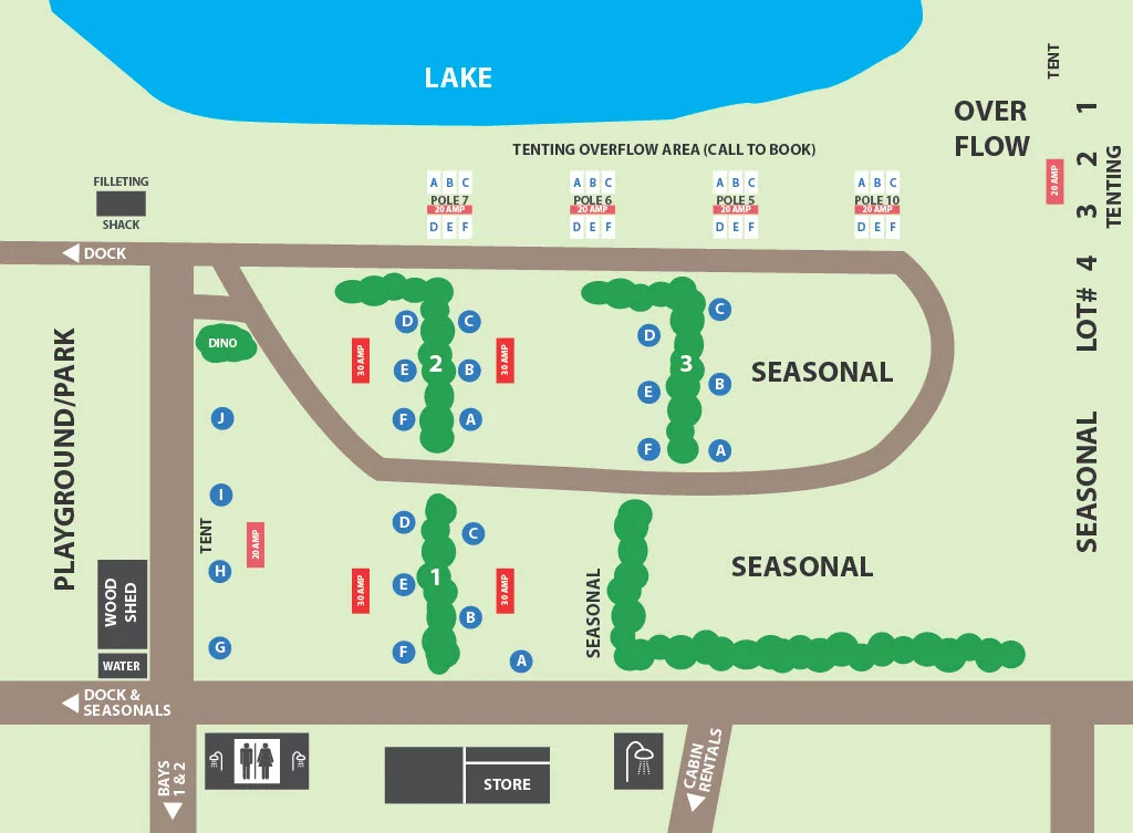 Pyott's West Campground site map